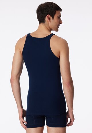 Schiesser Men Original Classics Feinripp Singlet 0/0 2-Pack Navy 005121 | 32887