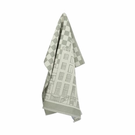 Bunzlau Castle Theedoek Canal Houses Dark Green 6386-G | 32893