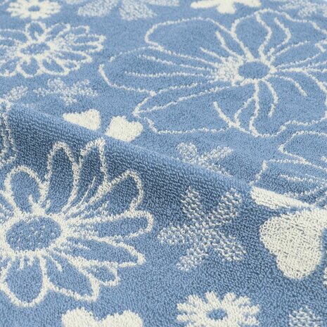 Bunzlau Castle Keukendoek Flowerbed Grey Blue 6381-G | 32895