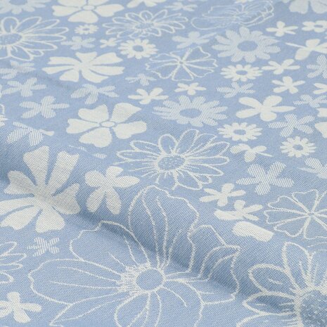 Bunzlau Castle Theedoek Flowerbed Grey Blue 6382-G | 32895