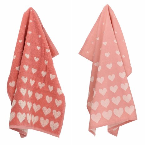 Bunzlau Castle Keukendoek Hearts Pink 5449 | 33108