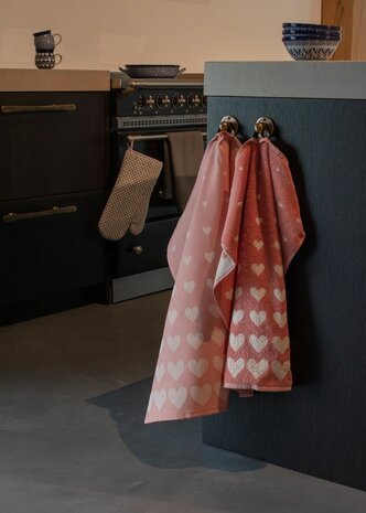 Bunzlau Castle Keukendoek Hearts Pink 5449 | 33108