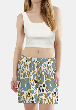 Tom Tailor Dames Short Allover Print White 64201-6085-125 | 33381