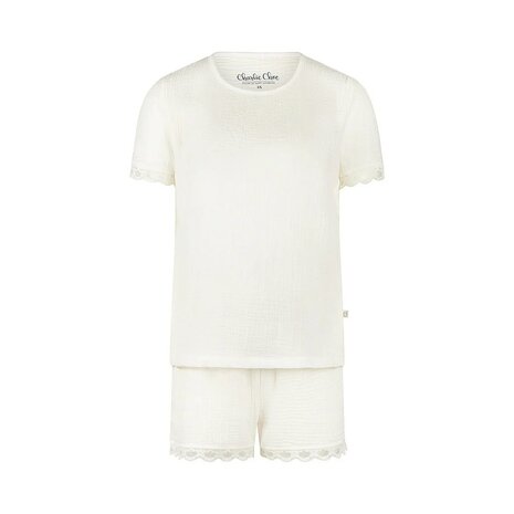 Charlie Choe Dames Muslin Short Set White N59137-38 | 33337