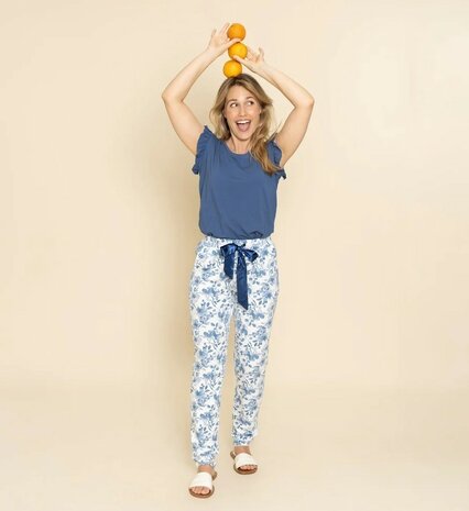 Charlie Choe Dames T-Shirt Boxy Navy N59106-38 | 33346