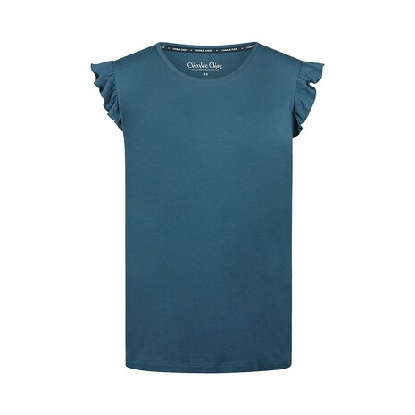 Charlie Choe Dames T-Shirt Boxy Navy N59106-38 | 33346