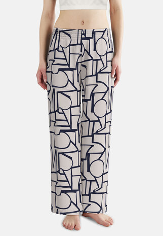 Tom Tailor Dames Pyjama Broek All-Over Print Cream 64205-6085-515 | 33561