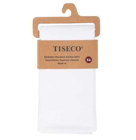 Tiseco Heren Zakdoeken 6P White 7010 | 33453