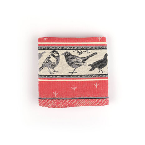 Bunzlau Castle Theedoek Birds Red  6058 | 21930