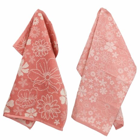 Bunzlau Castle Theedoek Flowerbed Pink 6374 | 33375