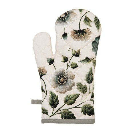 Clayre & Eef Ovenwant Flowers Creme Green GTB44 | 33539