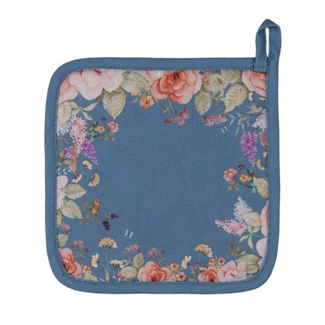 Clayre & Eef Pannenlap Flowers Blue FFA45BL| 33545
