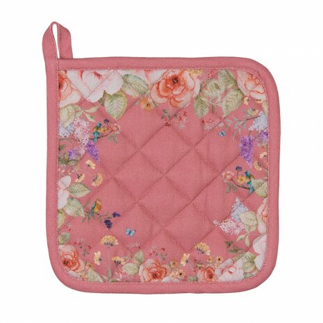 Clayre & Eef Pannenlap Flowers Pink FFA45P| 33548