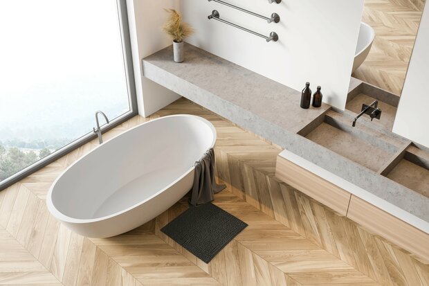 Heckett Lane Nodo Badmat Dark Grey  | 30647