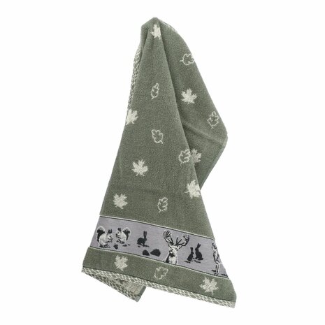 Bunzlau Castle Keukendoek Forest Animals Dark Green 6428 | 33374