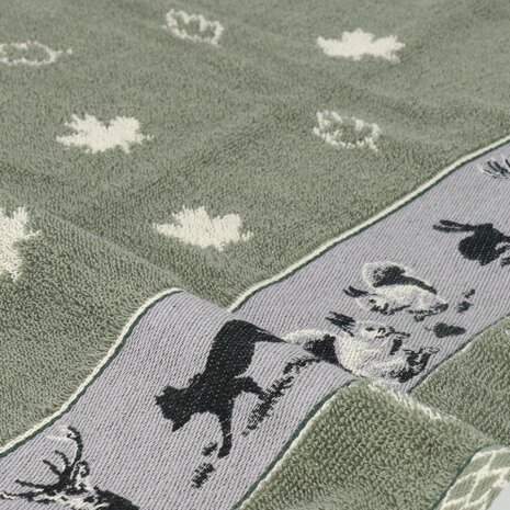 Bunzlau Castle Keukendoek Forest Animals Dark Green 6428 | 33374