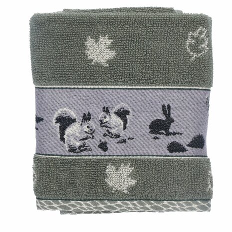 Bunzlau Castle Keukendoek Forest Animals Dark Green 6428 | 33374