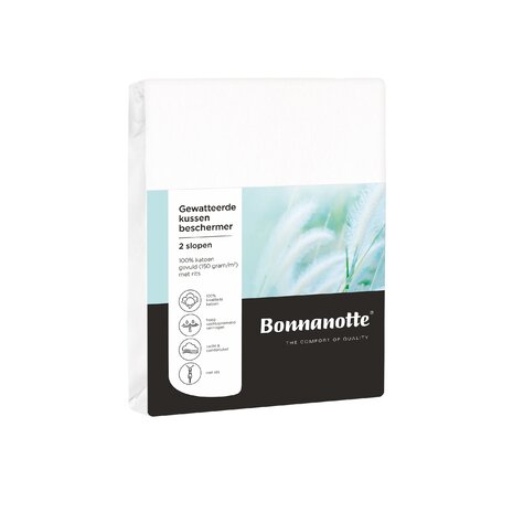Bonnanotte Gewatteerde Kussenbeschermer  2 Stuks KBBN200 | 18480