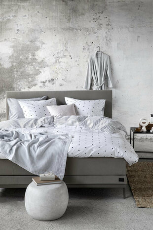 VT Wonen Dekbedovertrek Striped Love White 33784