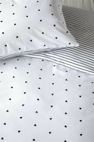 VT Wonen Dekbedovertrek Striped Love White 33784
