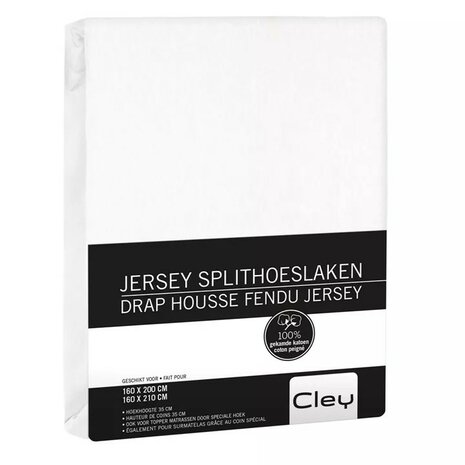 Cley Jersey Stretch Split Hoeslaken Wit BL50SHL-WIT | 33677