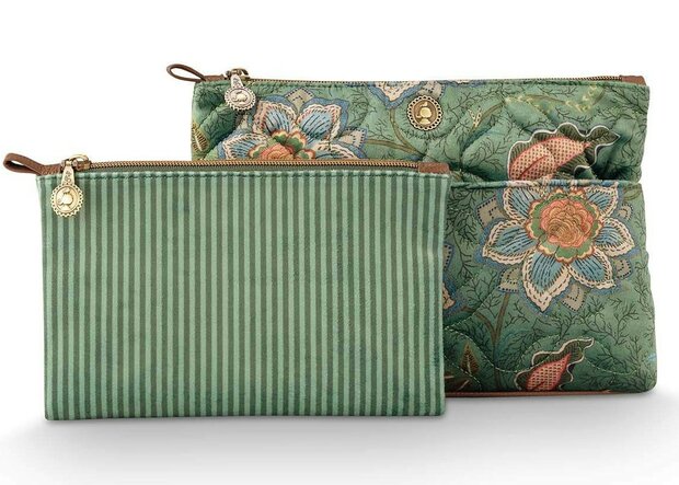 Pip Studio Cosmetic Bags Combi Caryn Green W26-PIP51-274-329 | 34049