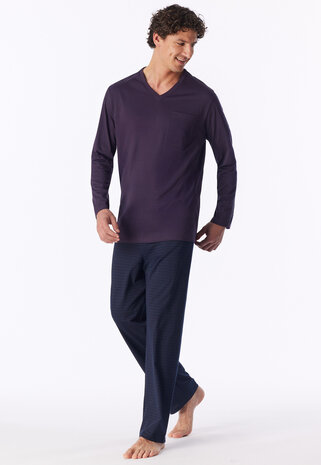 Schiesser Men Pyjama Aubergine 181154-511 | 34106