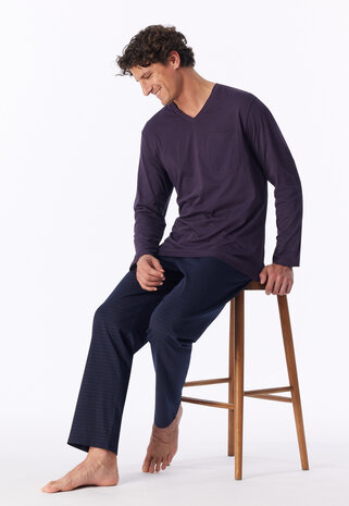 Schiesser Men Pyjama Aubergine 181154-511 | 34106