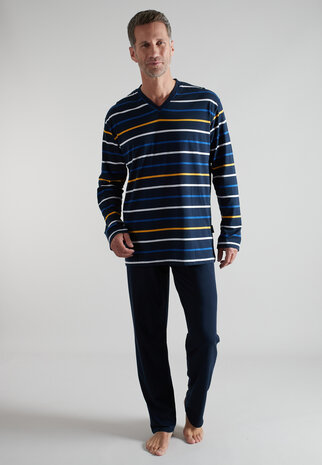 G&ouml;tzburg Heren Pyjama Donkerblauw 452400-4009 - 632 | 33938