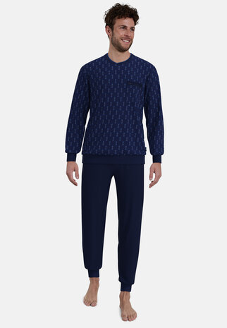 G&ouml;tzburg Heren Pyjama Donkerblauw 452402-4065 - 636 | 33937