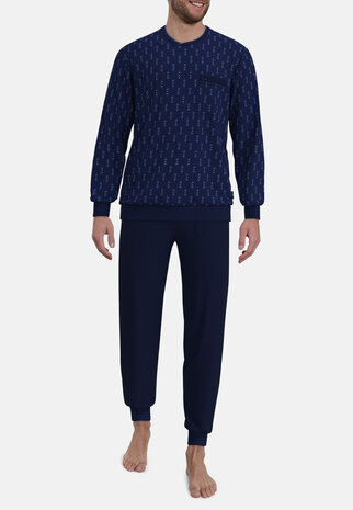 G&ouml;tzburg Heren Pyjama Donkerblauw 452402-4065 - 636 | 33937