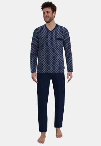 G&ouml;tzburg Heren Pyjama Donkerblauw 452404-4065 - 666 | 33936 