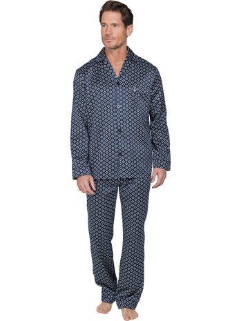 Robson Heren Doorknoop Pyjama Dark Blue 122262-800-1 | 34101