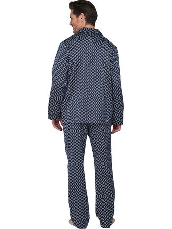 Robson Heren Doorknoop Pyjama Dark Blue 122262-800-1 | 34101