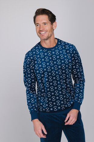 Pastunette Heren Fleece Pyjama Dark Blue 122262-548-1 | 34103