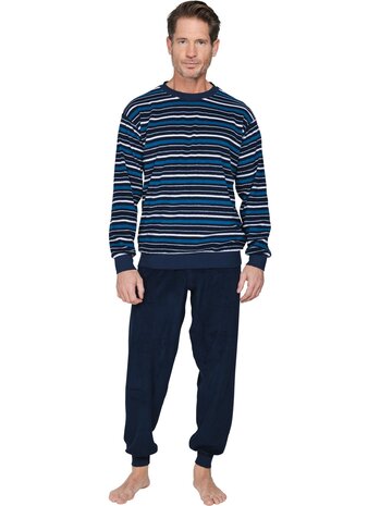Robson Heren Badstof Pyjama Dark Blue 122262-814-1 | 34304