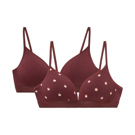 Ten Cate Girls Teens Bra Padded 2-Pack Deer Dots Dahlia 60868-6271 | 33995
