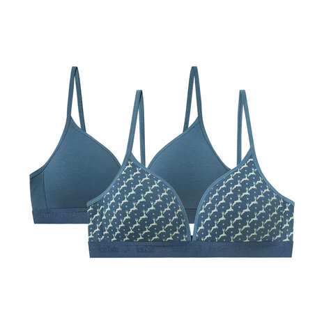 Ten Cate Girls Teens Bra Padded 2-Pack Happy Deer Sea 60868-6276 | 33996