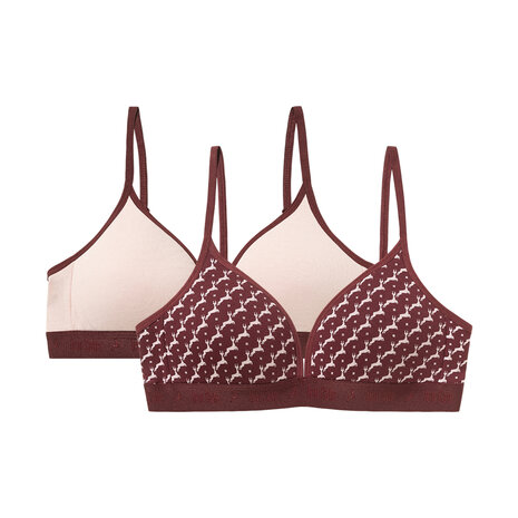 Ten Cate Girls Teens Bra Padded 2-Pack Happy Deer Dahlia 60868-6277 | 33997