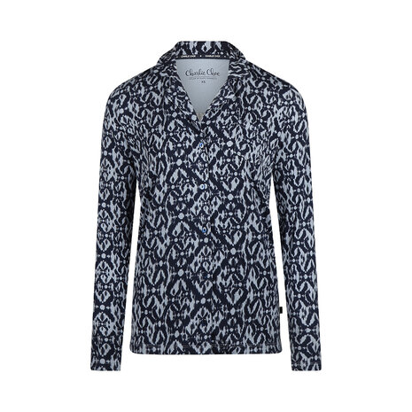 Charlie Choe Dames Doorknoop Shirt Blue Blizard M61131-38 | 34295