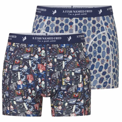 Ten Cate x A Fish Named Fred Shorts 2-Pack Manga Lantern Multi Blue 60893-6312 | 34191