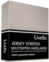 Livello Jersey Stretch Splittopper Hoeslaken Stone HLJ155SPLIT-STO | 14475