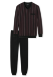 Schiesser Pyjama Zwart/Bordeaux 168127 | 21229