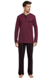 Schiesser Pyjama Zwart/Bordeaux 168128 | 21231