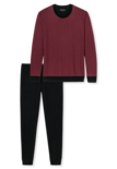Schiesser Pyjama Zwart/Bordeaux 168245 | 21230