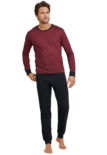 Schiesser Pyjama Zwart/Bordeaux 168245 | 21230