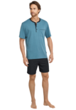 Schiesser Shortama Turquoise Navy 161114 | 18872