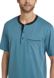Schiesser Shortama Turquoise Navy 161114 | 18872