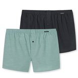 Schiesser Shorts 2-Pack Groen/Zwart 161549 | 18867