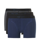 Ten Cate Men Basic Shorts 3-Pack Squares,Black,Blue 31529 | 23436